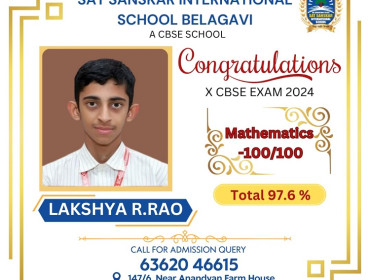 Lakshya Rao Mathematics 100/100 Marks Got X CBSE 2024